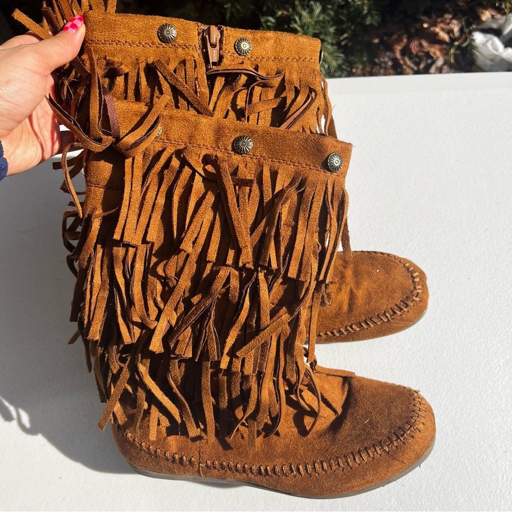 Fringe western boots